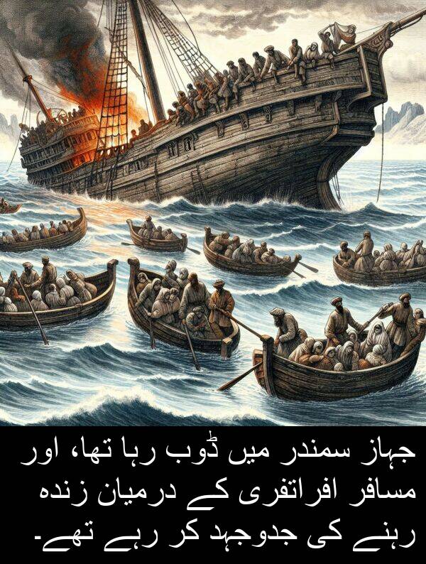 مسافر: جہاز سمندر میں ڈوب رہا تھا، اور مسافر افراتفری کے درمیان زندہ رہنے کی جدوجہد کر رہے تھے۔