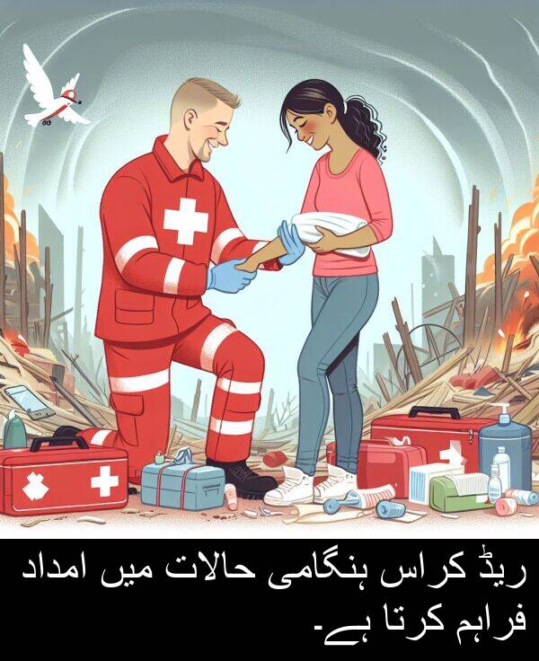 کرتا: ریڈ کراس ہنگامی حالات میں امداد فراہم کرتا ہے۔