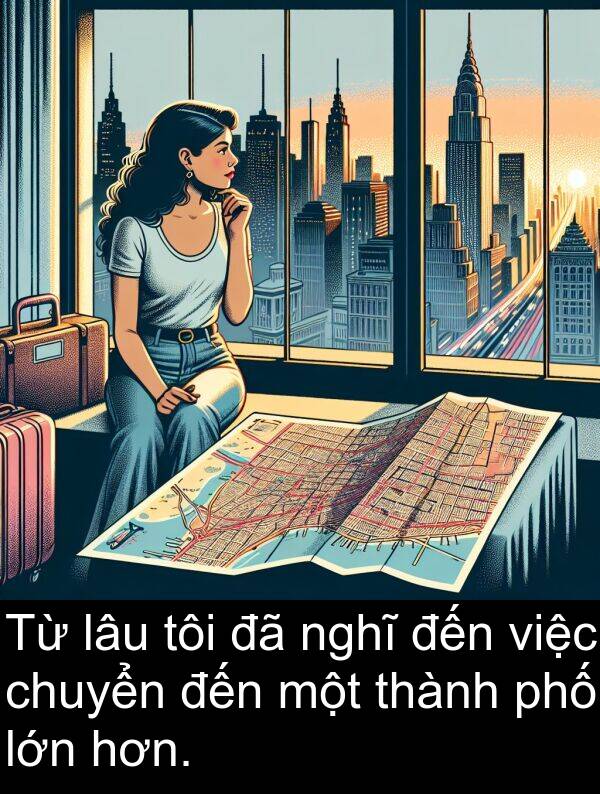 chuyển: Từ lâu tôi đã nghĩ đến việc chuyển đến một thành phố lớn hơn.