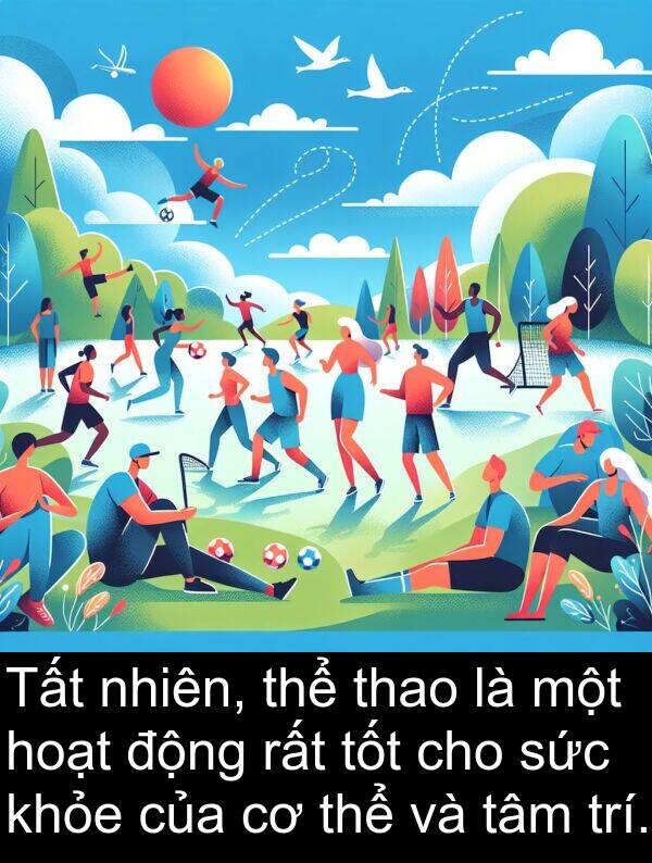 thao: Tất nhiên, thể thao là một hoạt động rất tốt cho sức khỏe của cơ thể và tâm trí.