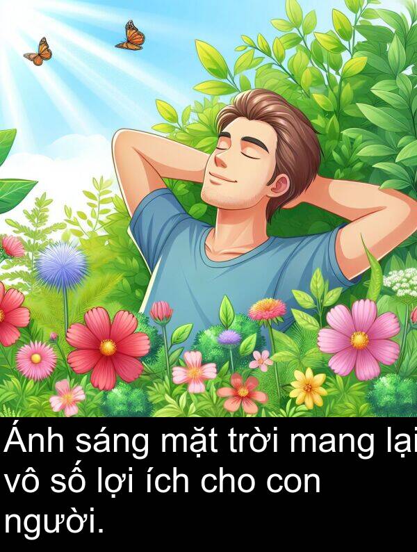 ích: Ánh sáng mặt trời mang lại vô số lợi ích cho con người.