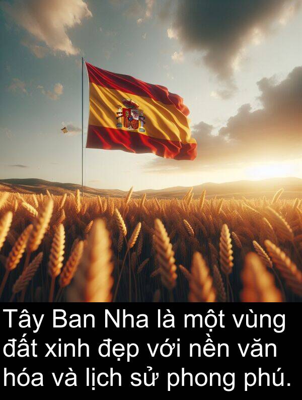 phú: Tây Ban Nha là một vùng đất xinh đẹp với nền văn hóa và lịch sử phong phú.