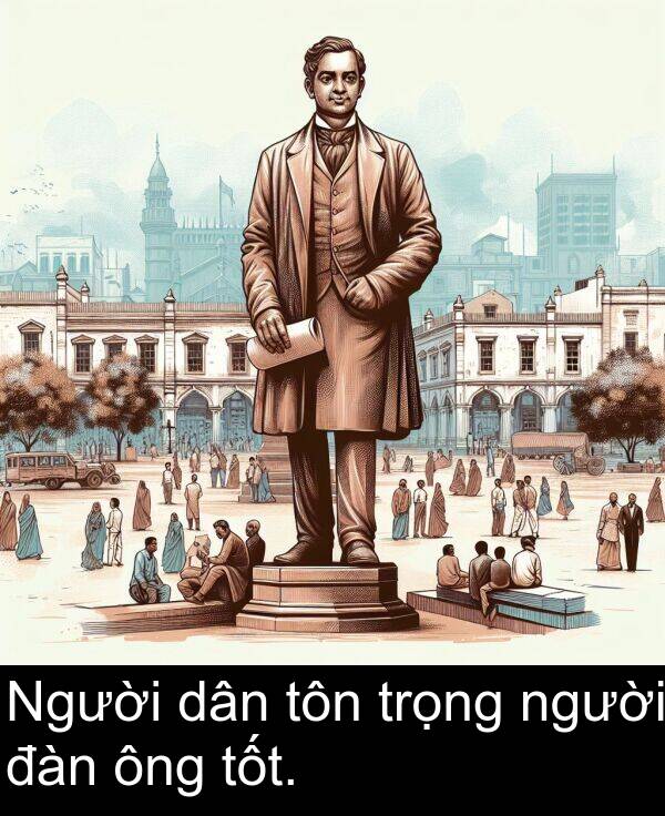 đàn: Người dân tôn trọng người đàn ông tốt.