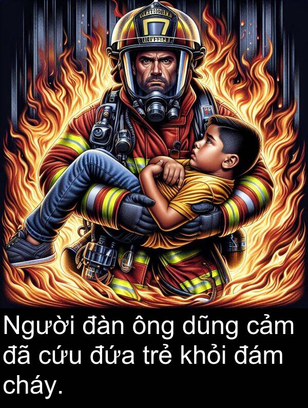 đàn: Người đàn ông dũng cảm đã cứu đứa trẻ khỏi đám cháy.