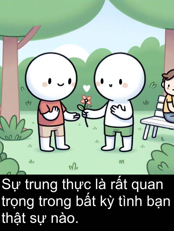 trung: Sự trung thực là rất quan trọng trong bất kỳ tình bạn thật sự nào.