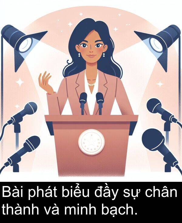 đầy: Bài phát biểu đầy sự chân thành và minh bạch.