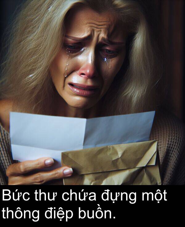 đựng: Bức thư chứa đựng một thông điệp buồn.