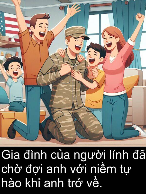 niềm: Gia đình của người lính đã chờ đợi anh với niềm tự hào khi anh trở về.