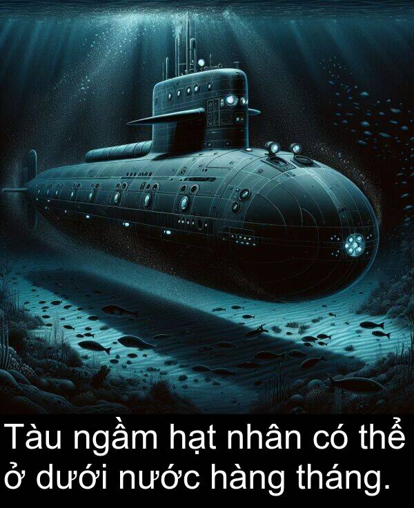 hạt: Tàu ngầm hạt nhân có thể ở dưới nước hàng tháng.