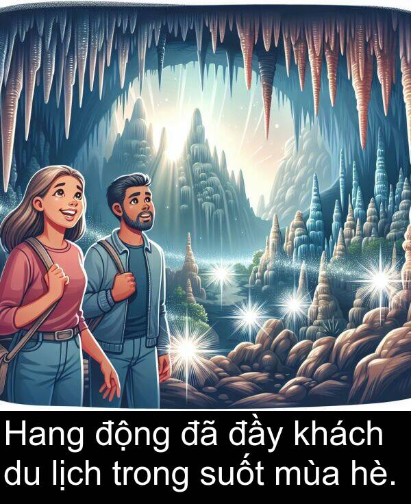 đầy: Hang động đã đầy khách du lịch trong suốt mùa hè.