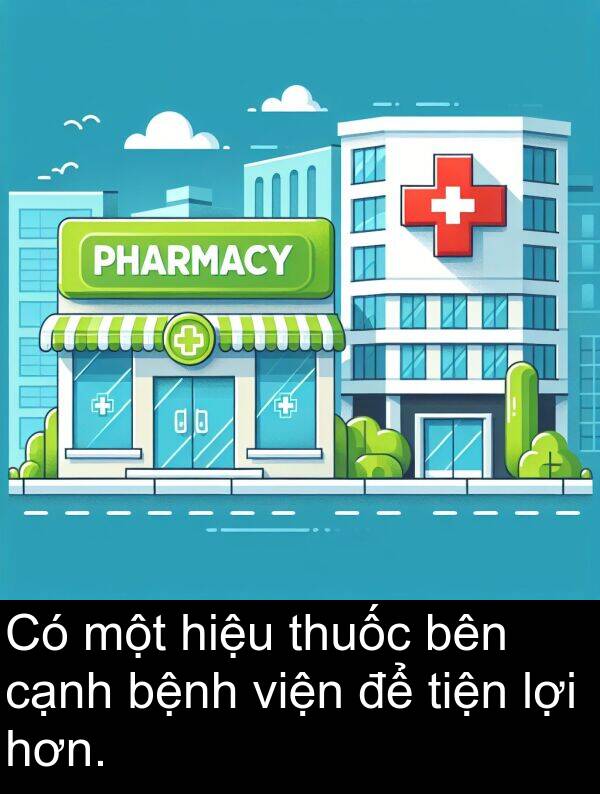 viện: Có một hiệu thuốc bên cạnh bệnh viện để tiện lợi hơn.