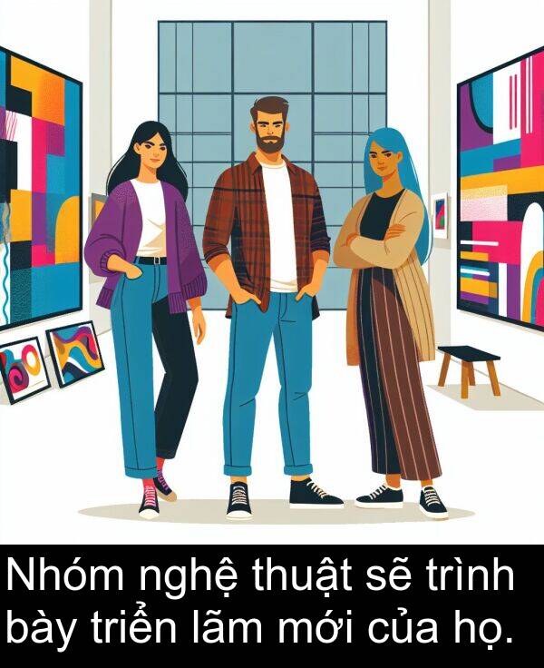 bày: Nhóm nghệ thuật sẽ trình bày triển lãm mới của họ.