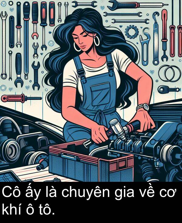 gia: Cô ấy là chuyên gia về cơ khí ô tô.