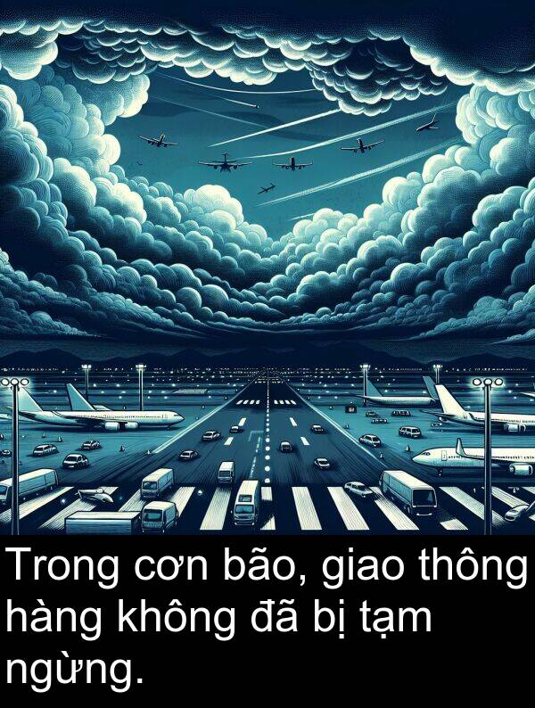 hàng: Trong cơn bão, giao thông hàng không đã bị tạm ngừng.