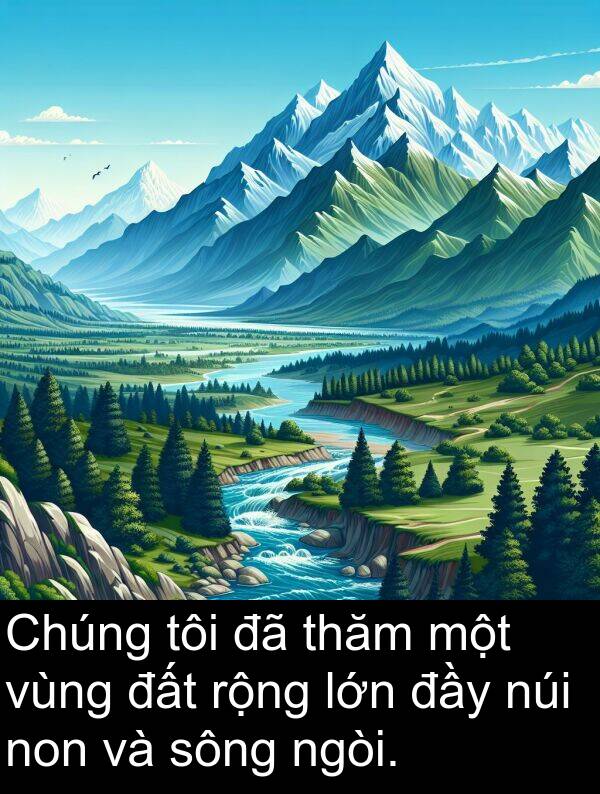 vùng: Chúng tôi đã thăm một vùng đất rộng lớn đầy núi non và sông ngòi.