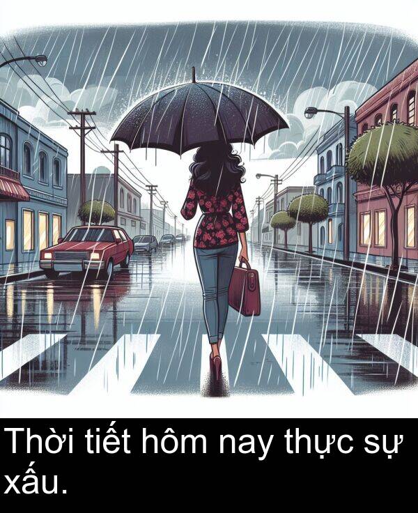 tiết: Thời tiết hôm nay thực sự xấu.