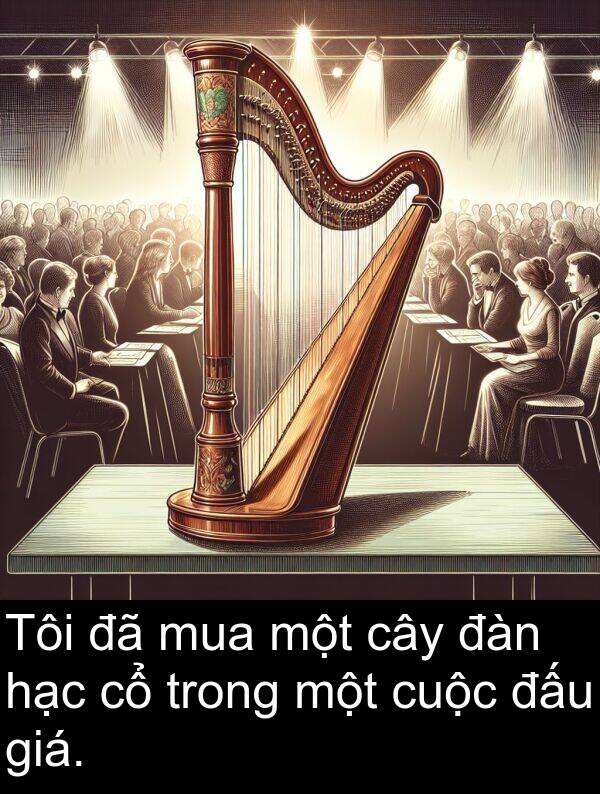 đàn: Tôi đã mua một cây đàn hạc cổ trong một cuộc đấu giá.