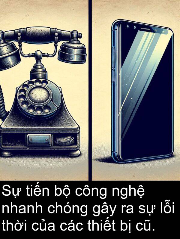tiến: Sự tiến bộ công nghệ nhanh chóng gây ra sự lỗi thời của các thiết bị cũ.