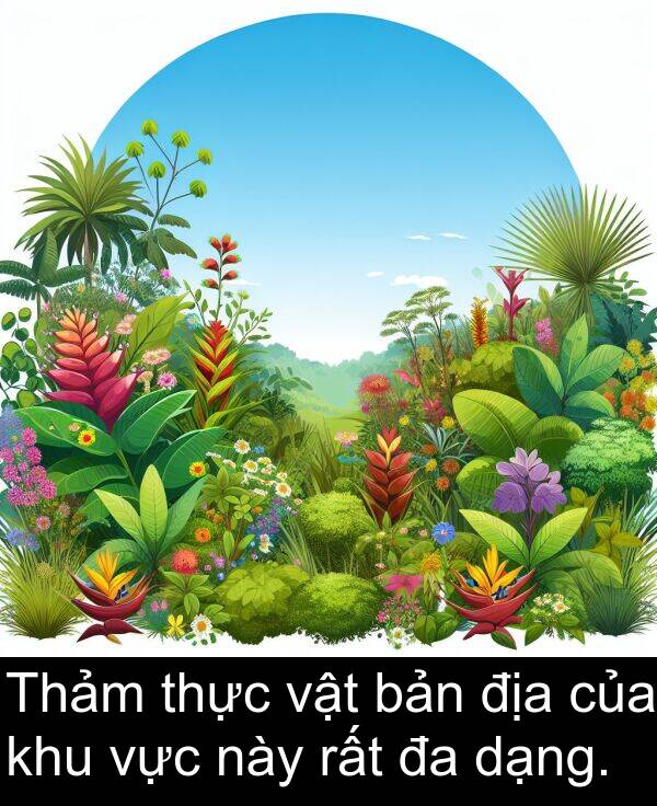 dạng: Thảm thực vật bản địa của khu vực này rất đa dạng.