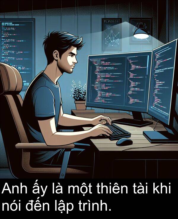 đến: Anh ấy là một thiên tài khi nói đến lập trình.