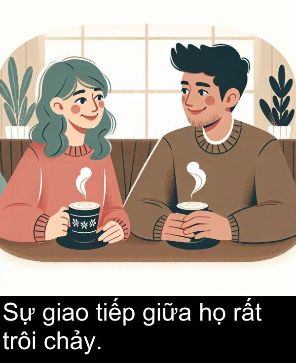 rất: Sự giao tiếp giữa họ rất trôi chảy.