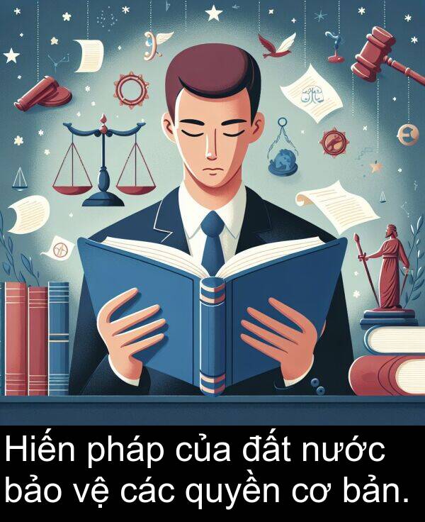 đất: Hiến pháp của đất nước bảo vệ các quyền cơ bản.