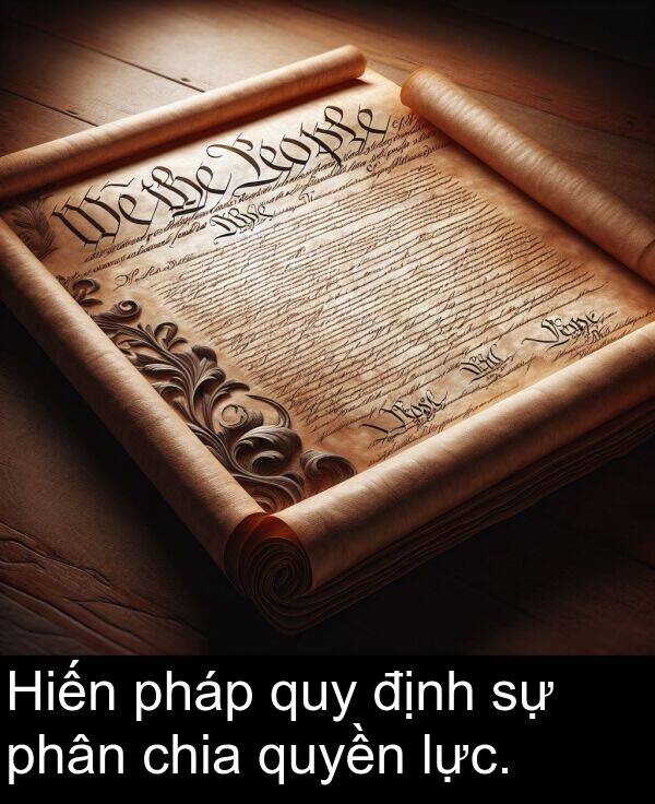 định: Hiến pháp quy định sự phân chia quyền lực.