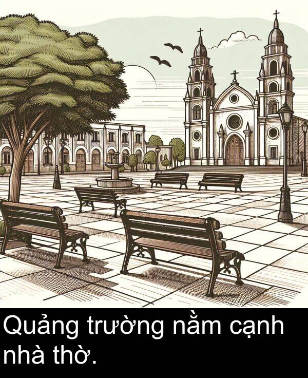 nằm: Quảng trường nằm cạnh nhà thờ.