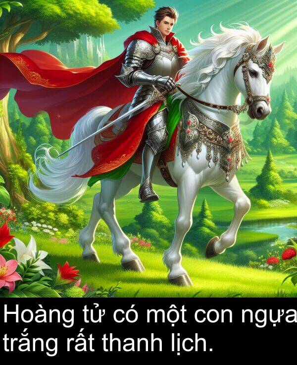 lịch: Hoàng tử có một con ngựa trắng rất thanh lịch.