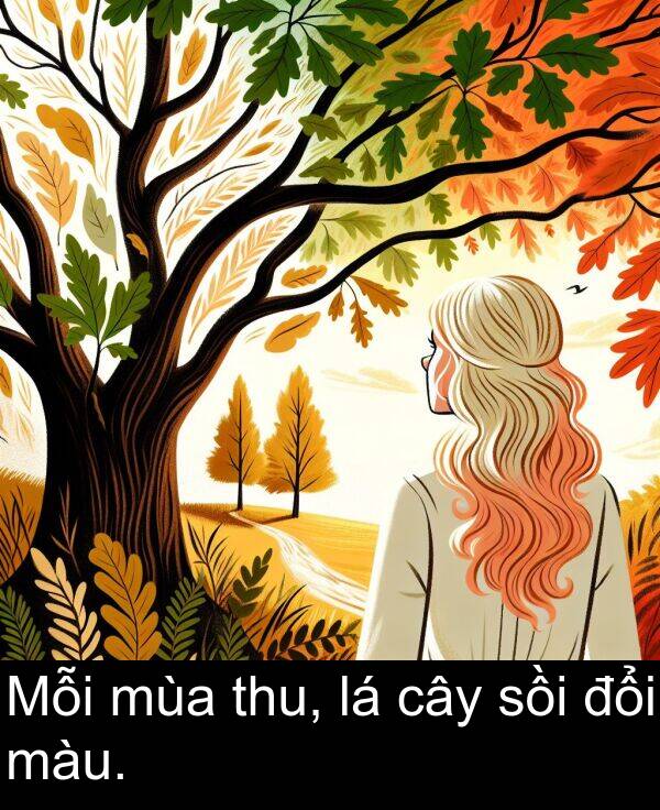 sồi: Mỗi mùa thu, lá cây sồi đổi màu.