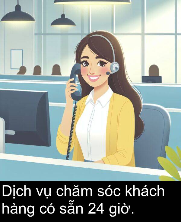 giờ: Dịch vụ chăm sóc khách hàng có sẵn 24 giờ.