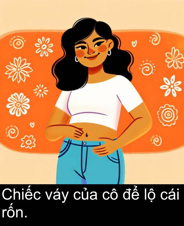 rốn: Chiếc váy của cô để lộ cái rốn.