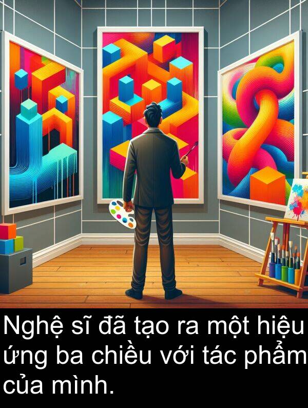 ứng: Nghệ sĩ đã tạo ra một hiệu ứng ba chiều với tác phẩm của mình.