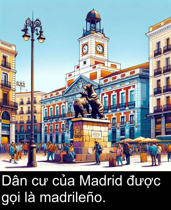 được: Dân cư của Madrid được gọi là madrileño.