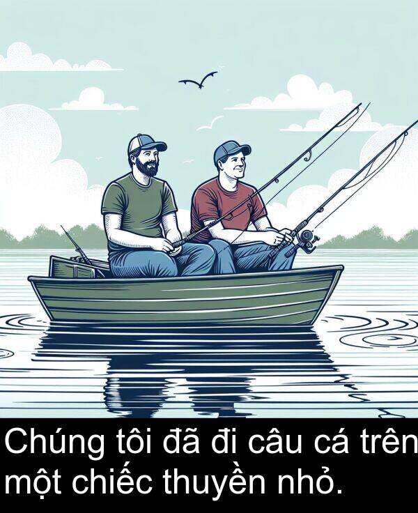 chiếc: Chúng tôi đã đi câu cá trên một chiếc thuyền nhỏ.