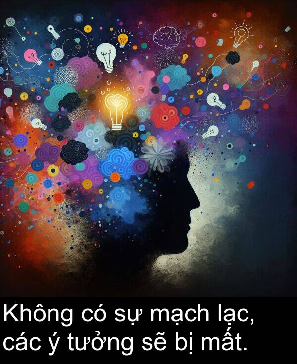 các: Không có sự mạch lạc, các ý tưởng sẽ bị mất.