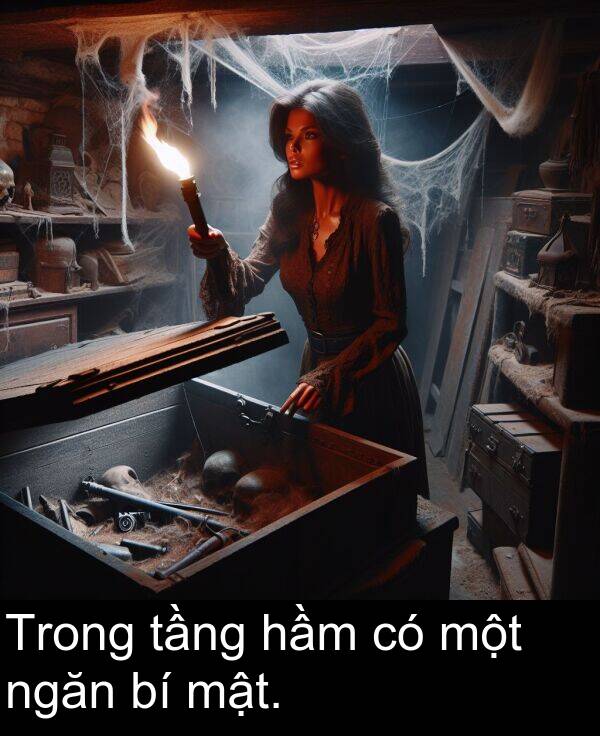 mật: Trong tầng hầm có một ngăn bí mật.