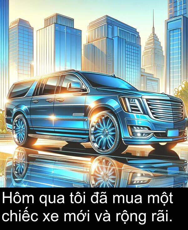 mới: Hôm qua tôi đã mua một chiếc xe mới và rộng rãi.