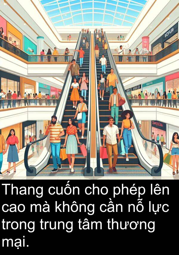 mại: Thang cuốn cho phép lên cao mà không cần nỗ lực trong trung tâm thương mại.