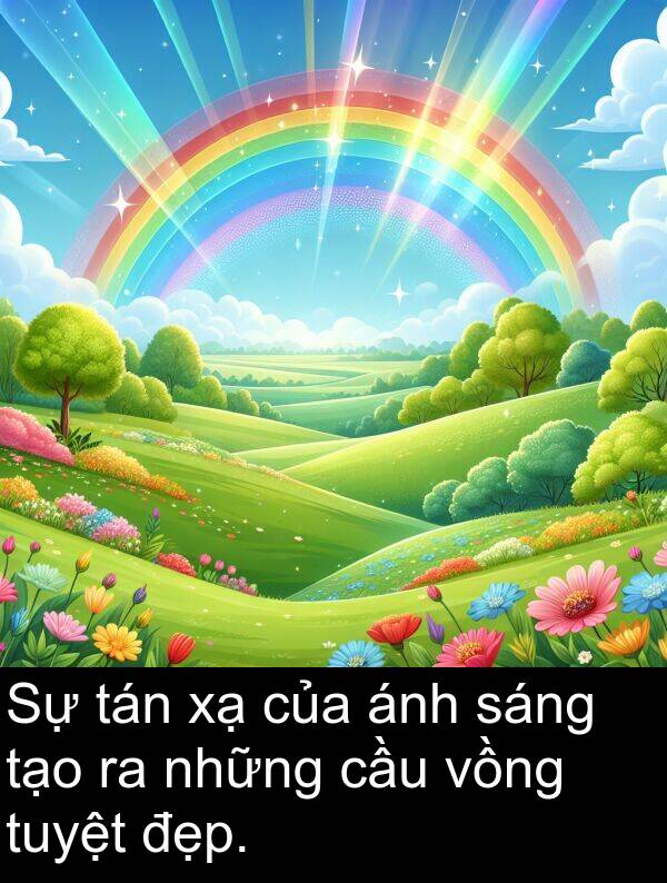 cầu: Sự tán xạ của ánh sáng tạo ra những cầu vồng tuyệt đẹp.