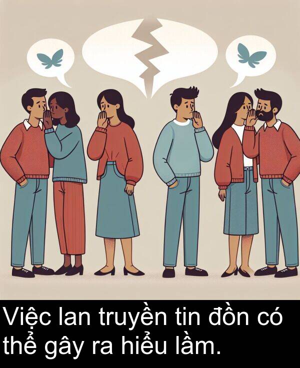 lầm: Việc lan truyền tin đồn có thể gây ra hiểu lầm.