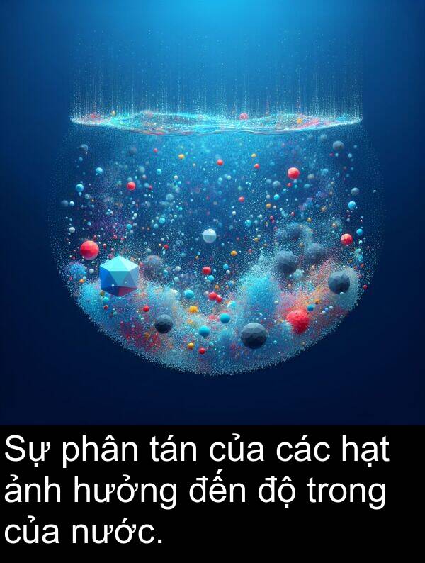 hạt: Sự phân tán của các hạt ảnh hưởng đến độ trong của nước.