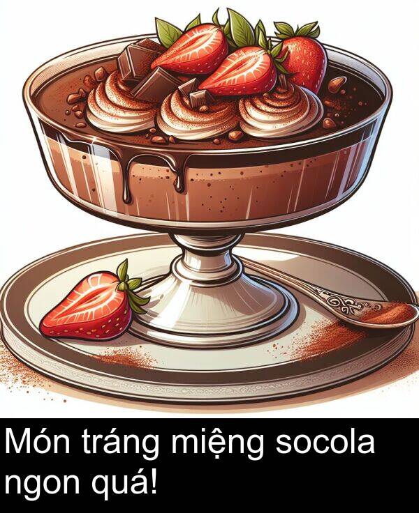 miệng: Món tráng miệng socola ngon quá!