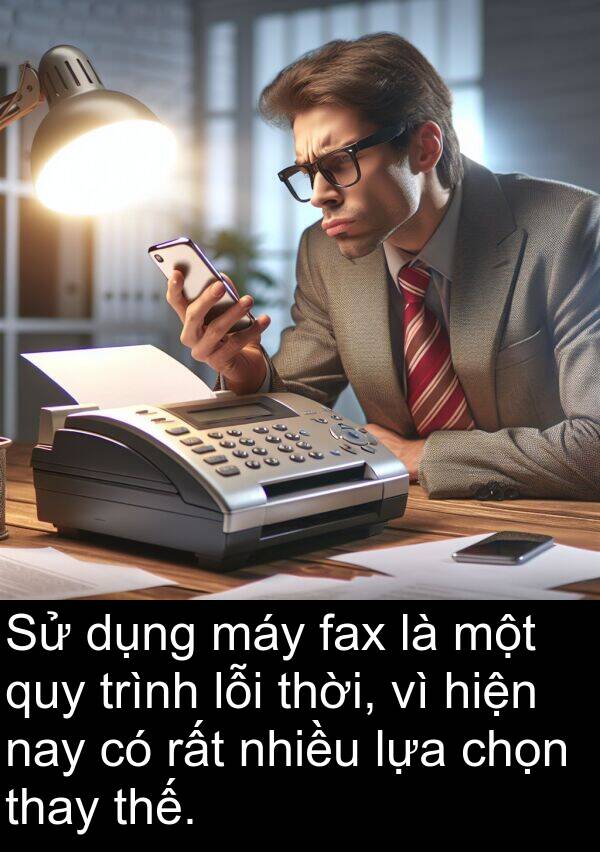 chọn: Sử dụng máy fax là một quy trình lỗi thời, vì hiện nay có rất nhiều lựa chọn thay thế.