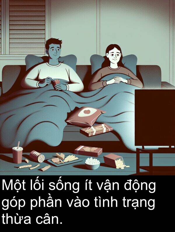 trạng: Một lối sống ít vận động góp phần vào tình trạng thừa cân.