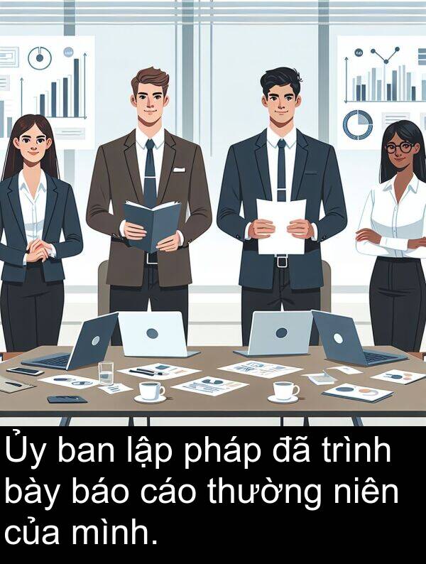 bày: Ủy ban lập pháp đã trình bày báo cáo thường niên của mình.