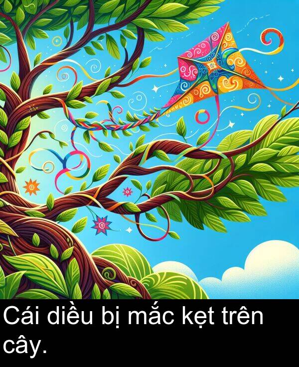 diều: Cái diều bị mắc kẹt trên cây.