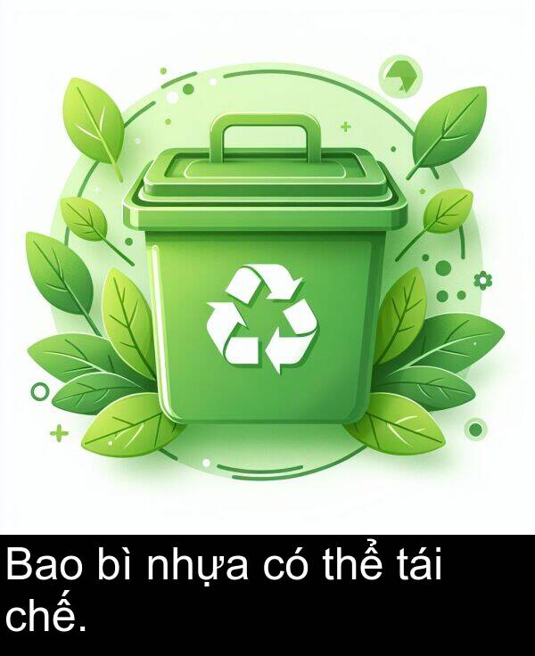 tái: Bao bì nhựa có thể tái chế.