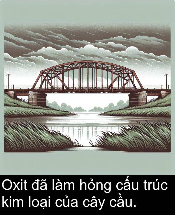 cấu: Oxit đã làm hỏng cấu trúc kim loại của cây cầu.