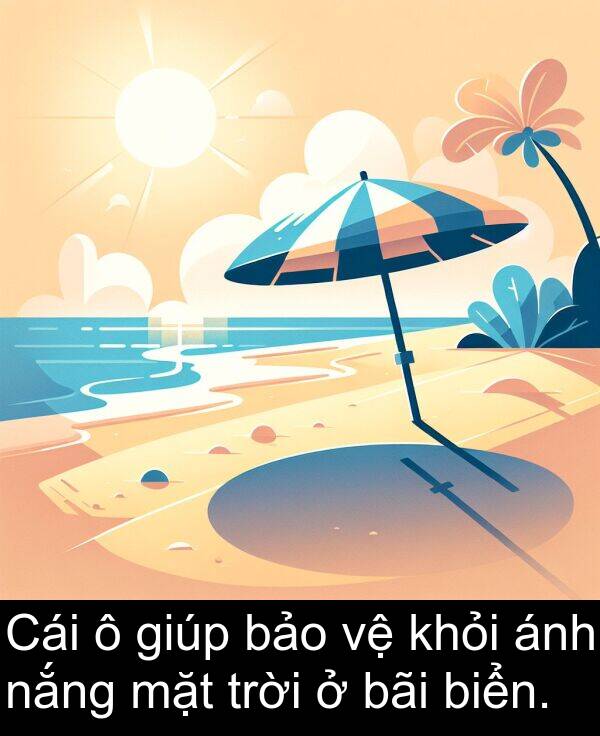 biển: Cái ô giúp bảo vệ khỏi ánh nắng mặt trời ở bãi biển.
